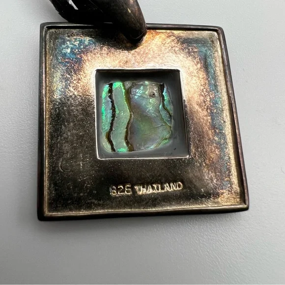 Abalone Pendant 925 silver Necklace - Picture 3 of 3